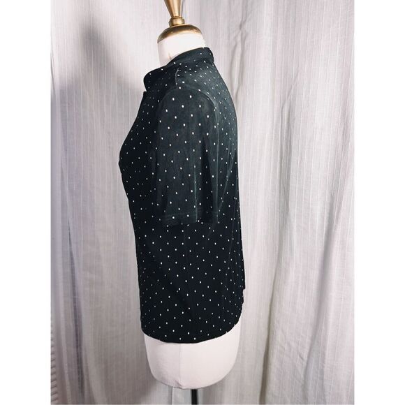 Vintage Norm Thompson Polka Dot Button Down Blouse - Size S - Picture 4 of 6